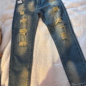 Kids Distressed Blue Jeans